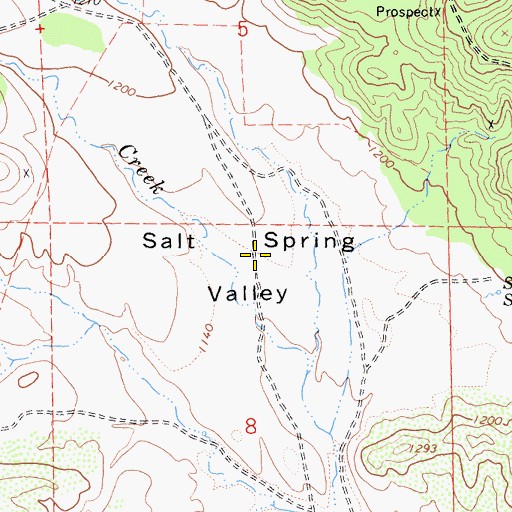 Topographic Map of Salt Spring Valley, CA
