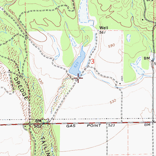 Topographic Map of Salzman Gulch, CA