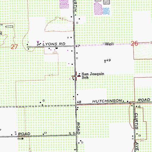 Topographic Map of San Joaquin School, CA