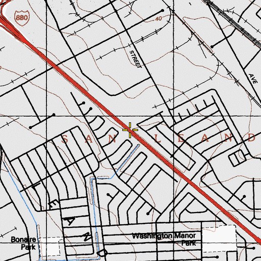 Topographic Map of San Leandro, CA