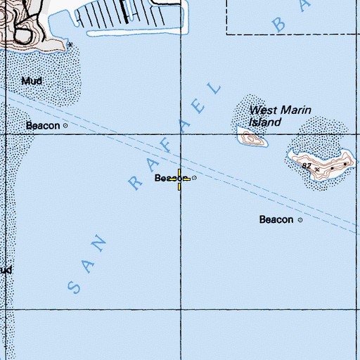 Topographic Map of San Rafael Bay, CA