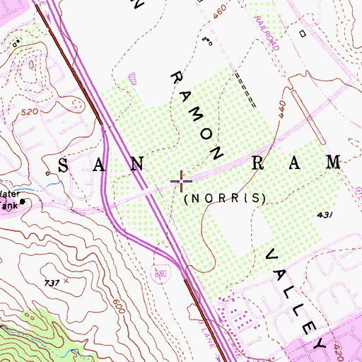 Topographic Map of San Ramon, CA
