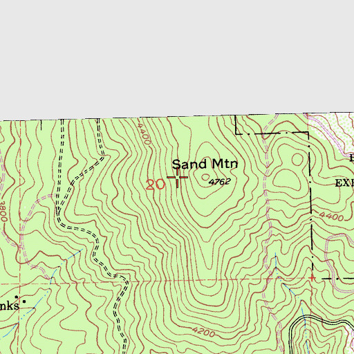 Topographic Map of Sand Mountain, CA