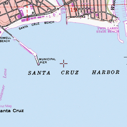 Topographic Map of Santa Cruz Anchorage, CA