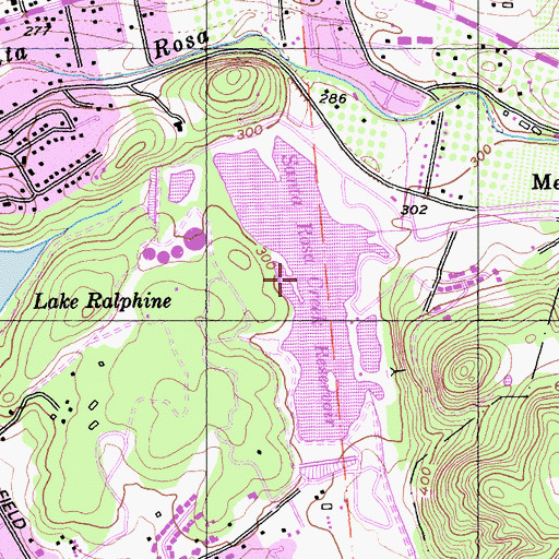 Topographic Map of Santa Rosa Creek Reservoir, CA