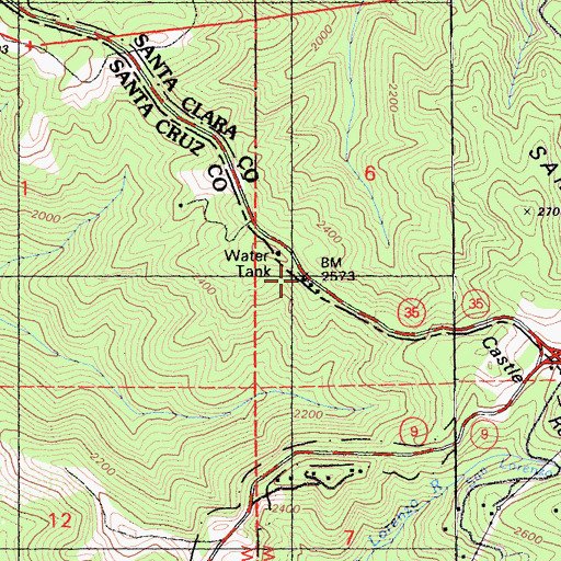 Topographic Map of Saratoga Summit Ranger Station, CA