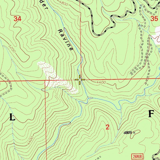 Topographic Map of Schneider Ravine, CA
