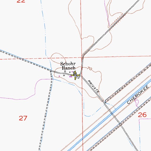Topographic Map of Schohr Ranch, CA