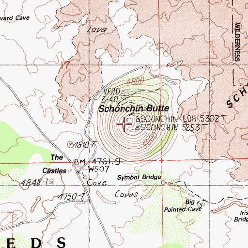 Topographic Map of Schonchin Butte, CA
