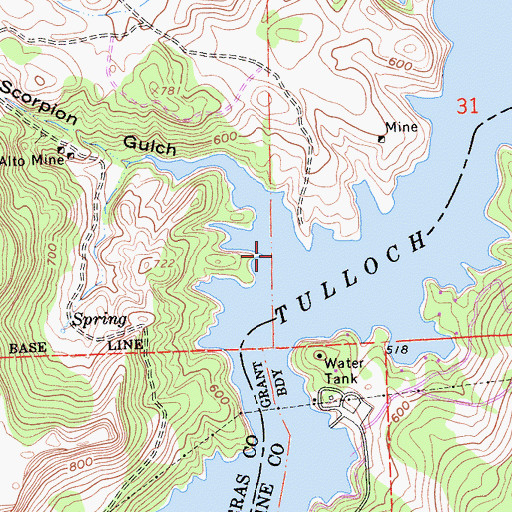 Topographic Map of Scorpion Gulch, CA