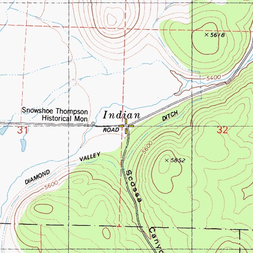 Topographic Map of Scossa Canyon, CA