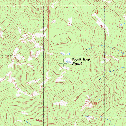 Topographic Map of Scott Bar Pond, CA
