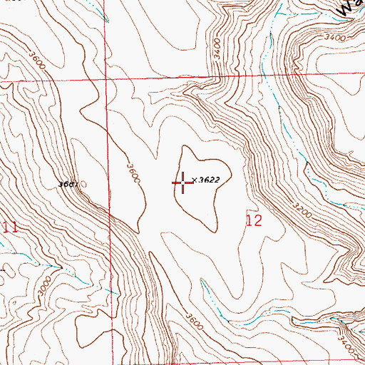 Topographic Map of Ute Mountain, AZ