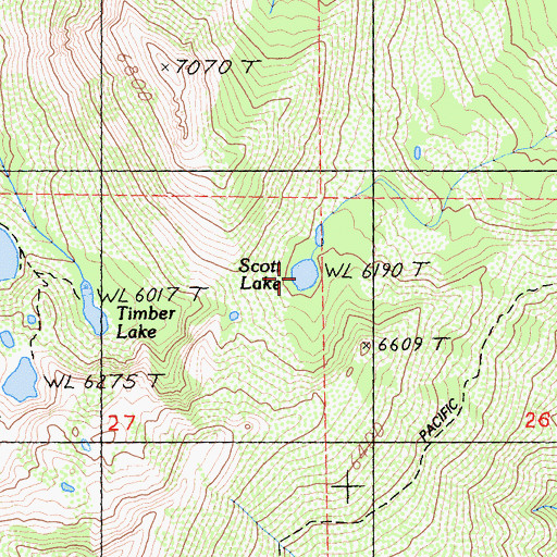 Topographic Map of Scott Lake, CA