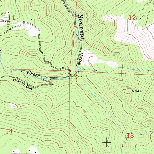 Topographic Map of Sequoia Creek, CA