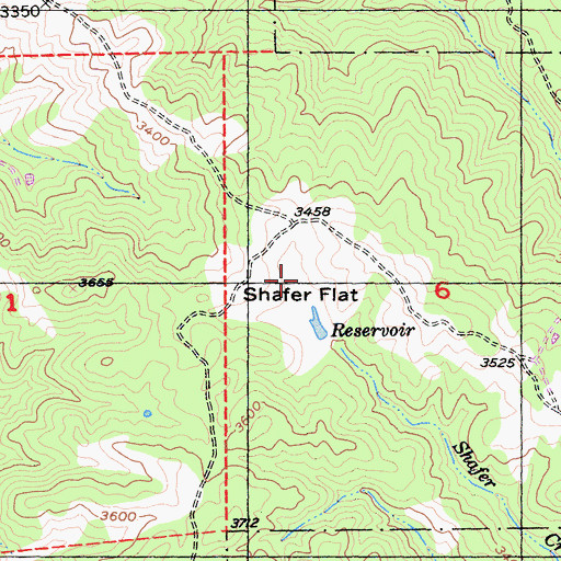 Topographic Map of Shafer Flat, CA