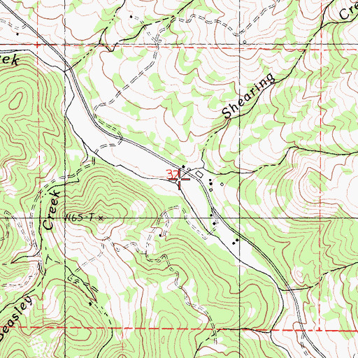 Topographic Map of Shearing Creek, CA