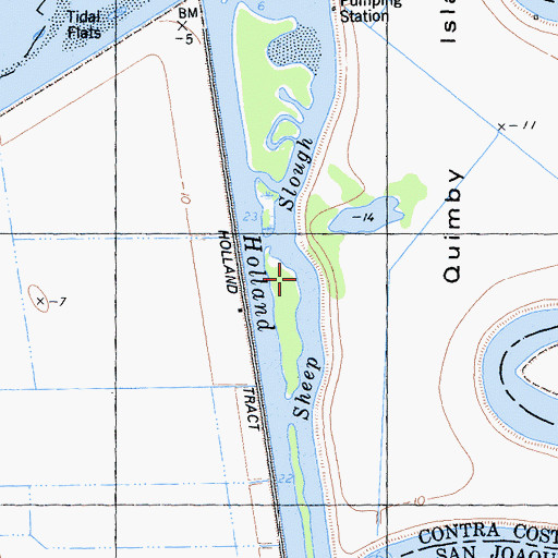 Topographic Map of Sheep Slough, CA
