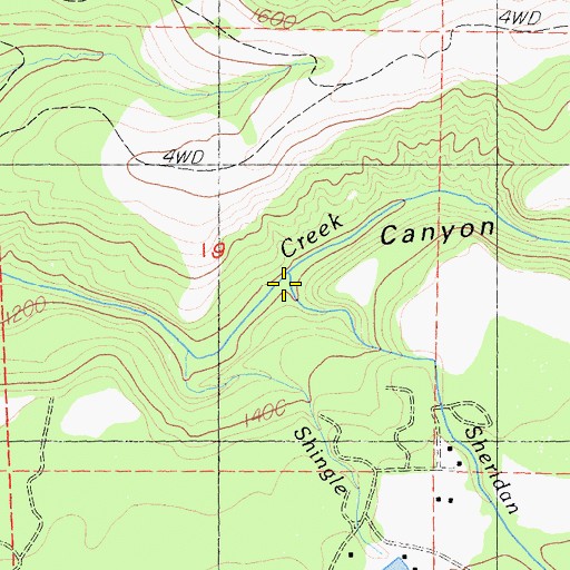 Topographic Map of Sheridan Creek, CA