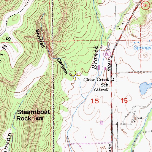 Topographic Map of Shirttail Canyon, CA