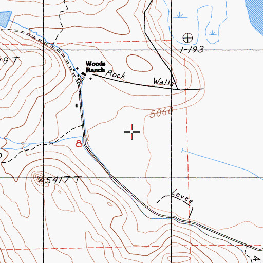Topographic Map of Shoals Creek, CA