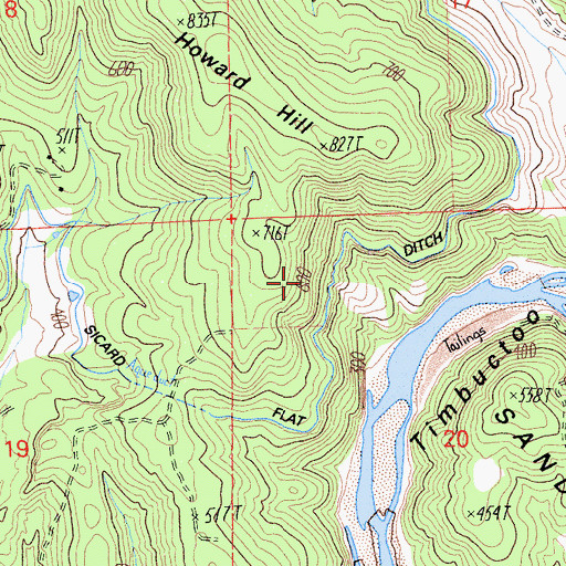 Topographic Map of Sicard Flat Ditch, CA