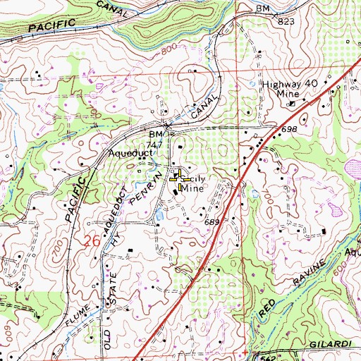 Topographic Map of Sicily Mine, CA