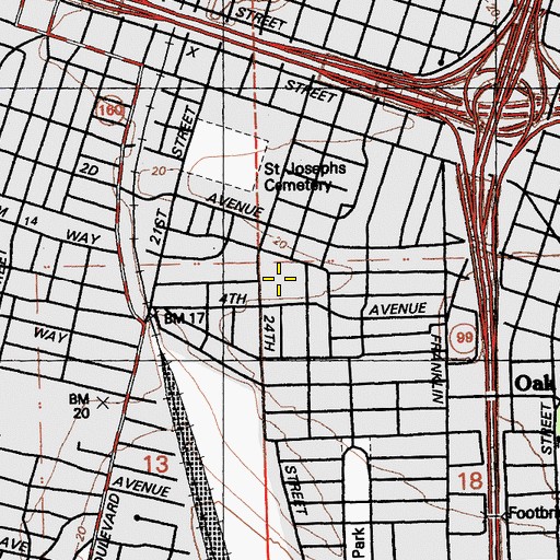 Topographic Map of Sierra School (historical), CA