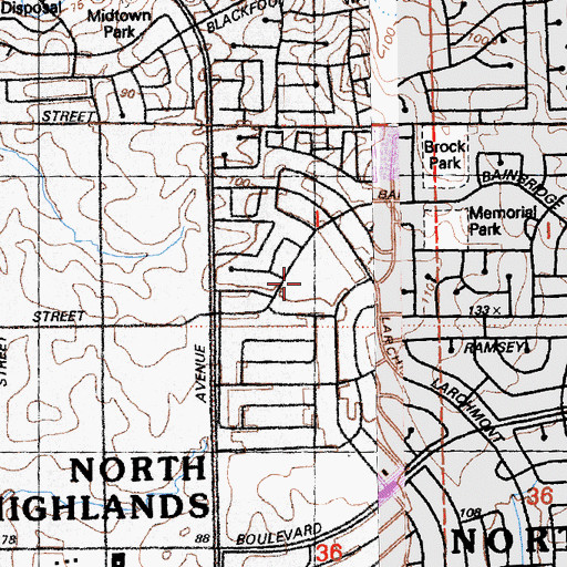 Topographic Map of Sierra View Elementary School, CA