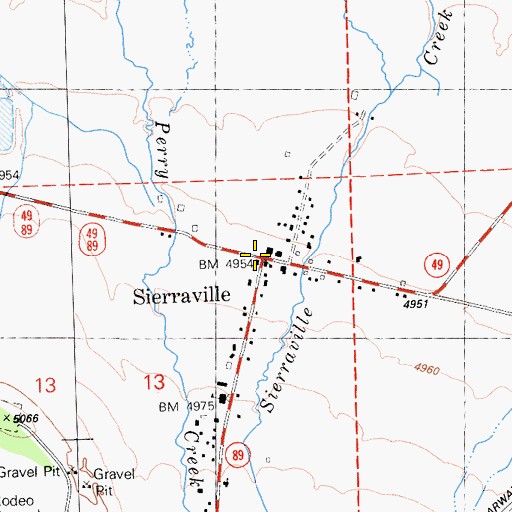 Topographic Map of Sierraville, CA