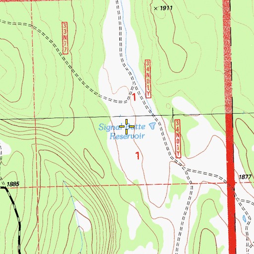 Topographic Map of Signal Butte Reservoir, CA