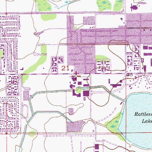 Topographic Map of Central Florida Fire Institute at Valencia College, FL