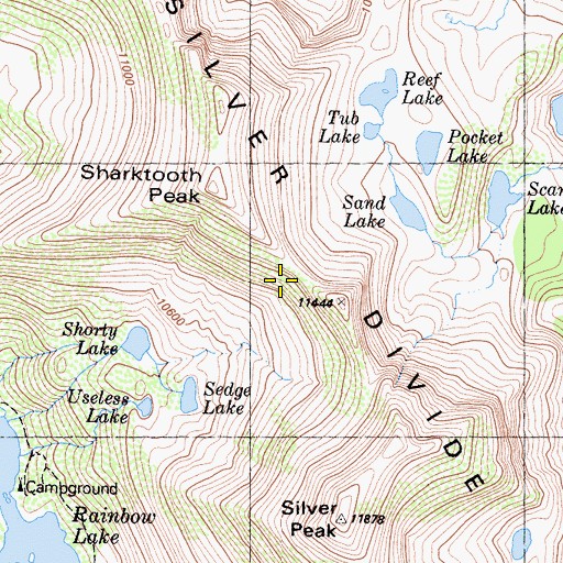 Topographic Map of Silver Divide, CA