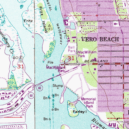Topographic Map of Indian River County Fire Rescue Station 2, FL