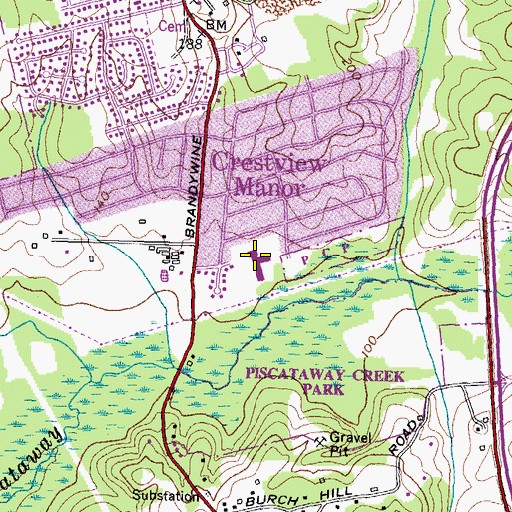 Topographic Map of Prince George's County Police Department District 5 Clinton Station, MD