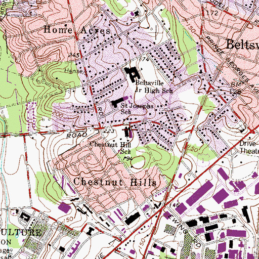 Topographic Map of Prince Georges County Police Department District VI, MD