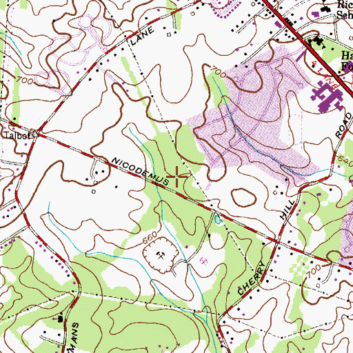 Topographic Map of Baltimore County Police Department Precinct 3 - Franklin, MD