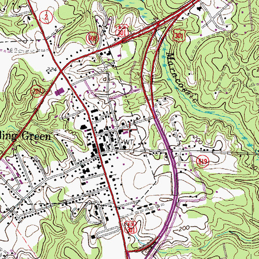 Topographic Map of Caroline County Fire and Rescue / Bowling Green Volunteer Rescue Squad Rescue 1, VA