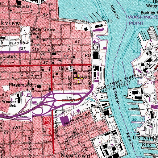 Topographic Map of Portsmouth Fire Rescue and Emergency Services Administration, VA