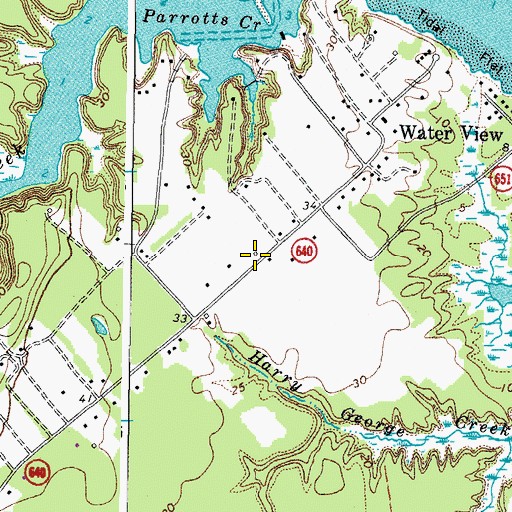 Topographic Map of Upper Middlesex Volunteer Fire Department, VA