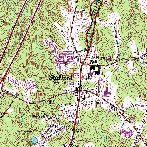 Topographic Map of Stafford County Fire and Rescue Department Emergency Medical Services Station 1 Stafford, VA