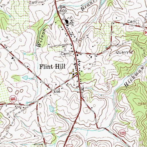 Topographic Map of Flint Hill Volunteer Fire Department, VA