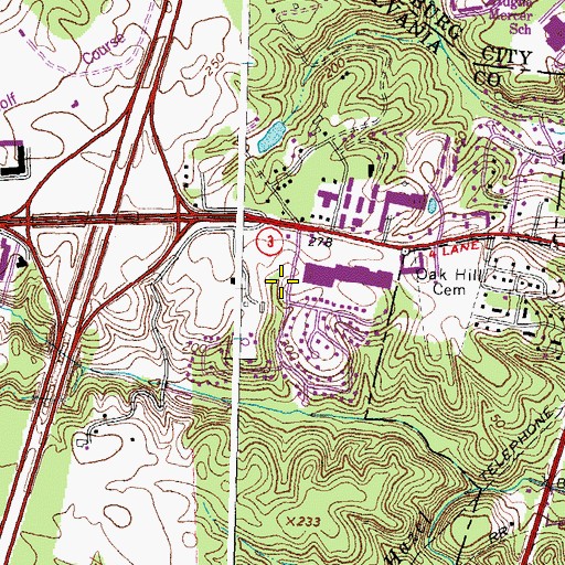 Topographic Map of Fredericksburg Fire Department Station 2, VA