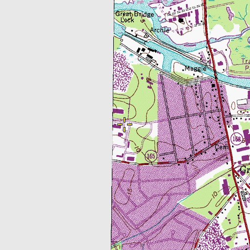Topographic Map of Chesapeake Fire Department Administration, VA