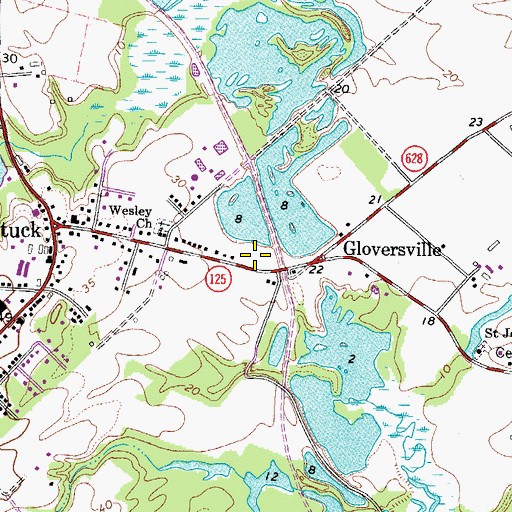 Topographic Map of Suffolk Department of Fire and Rescue Station 9 Chuckatuck Volunteer Fire Department, VA