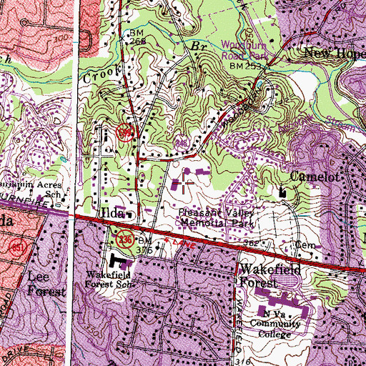 Topographic Map of Fairfax County Support Bureau, VA