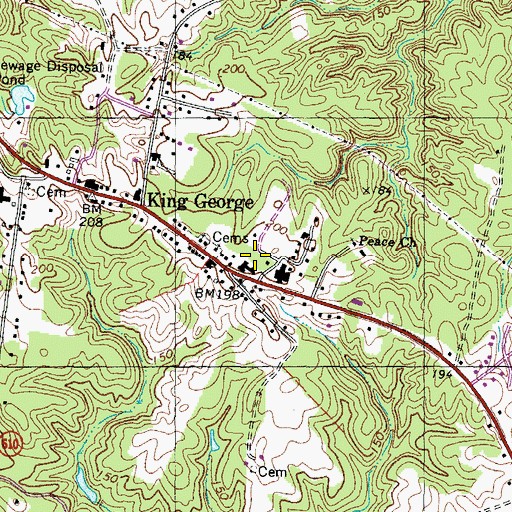 Topographic Map of King George County Department of Emergency Services, VA