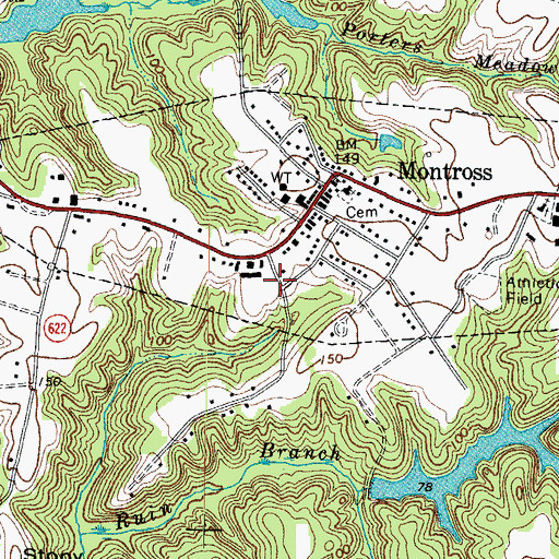 Topographic Map of Montross Volunteer Rescue Squad Station 3, VA