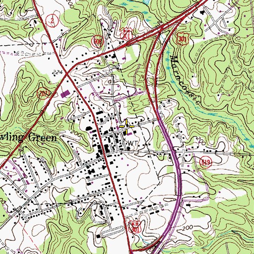 Topographic Map of Caroline County Department of Fire / Rescue, VA
