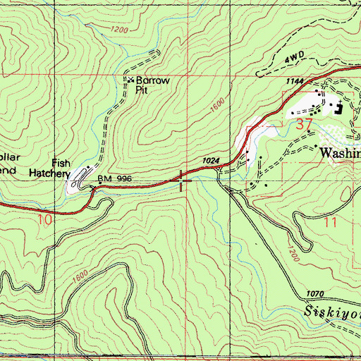 Topographic Map of Siskiyou Fork, CA
